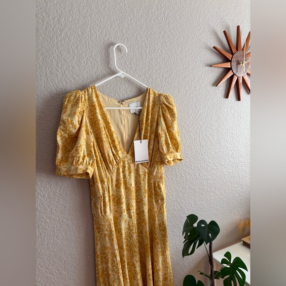 Reformation Naira Yellow Floral Dress NWT sz 8 Golden Meadow - Picture 2 of 10